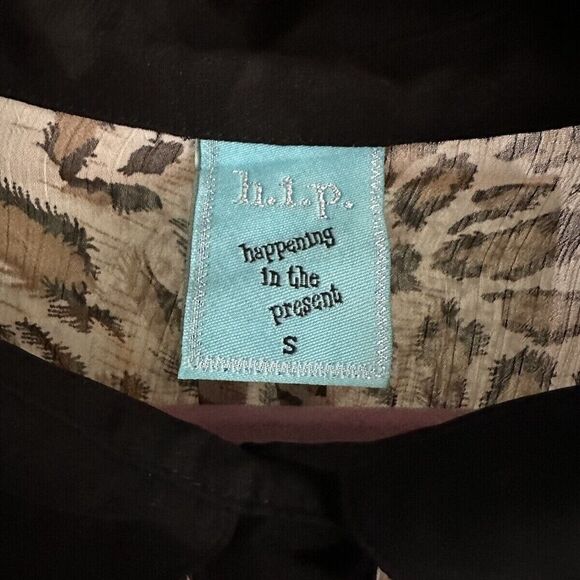 HIP Sheer Chiffon Animal Leopard Print Gold Button Front Blouse Sleeveless S - Picture 5 of 6